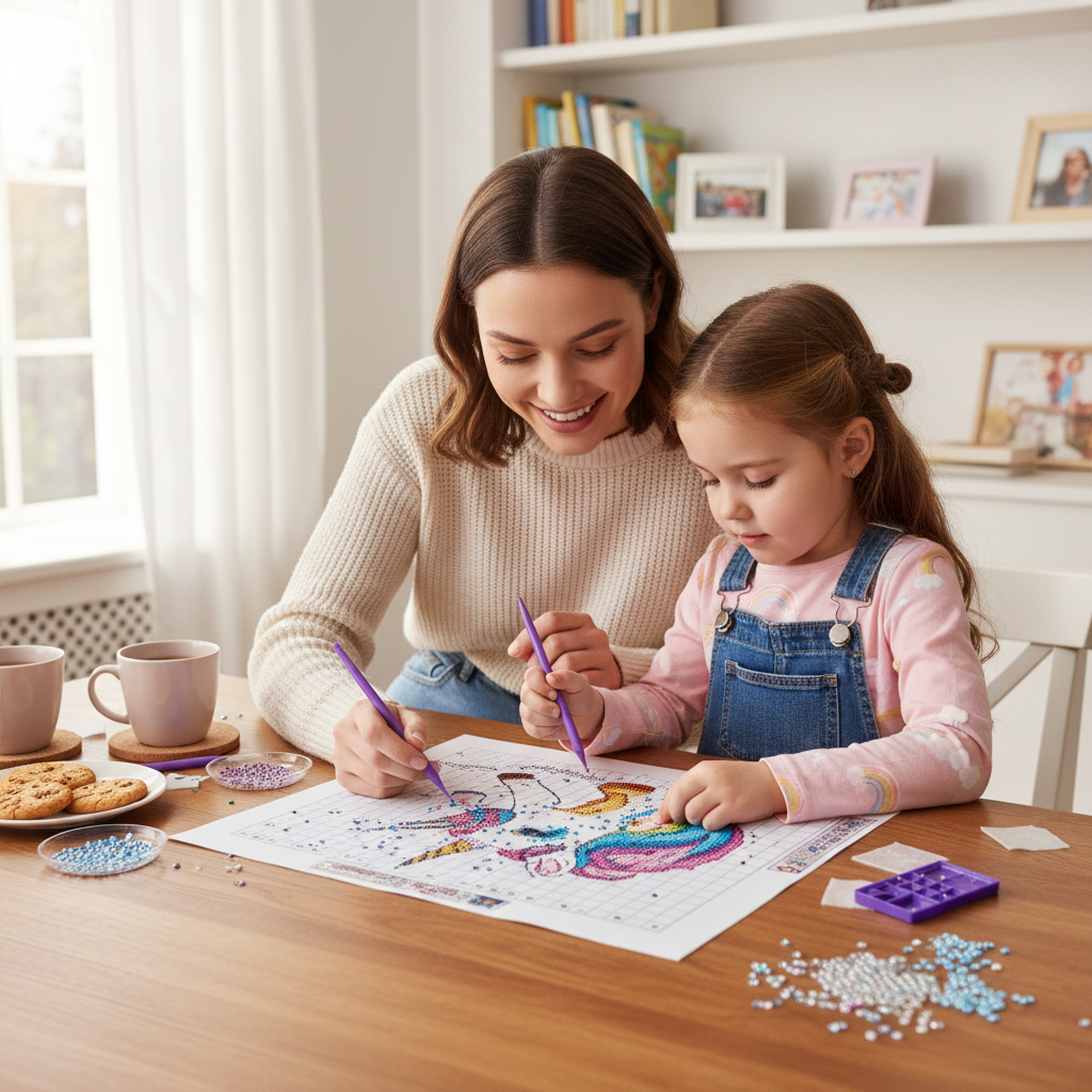 do diamond painting with family